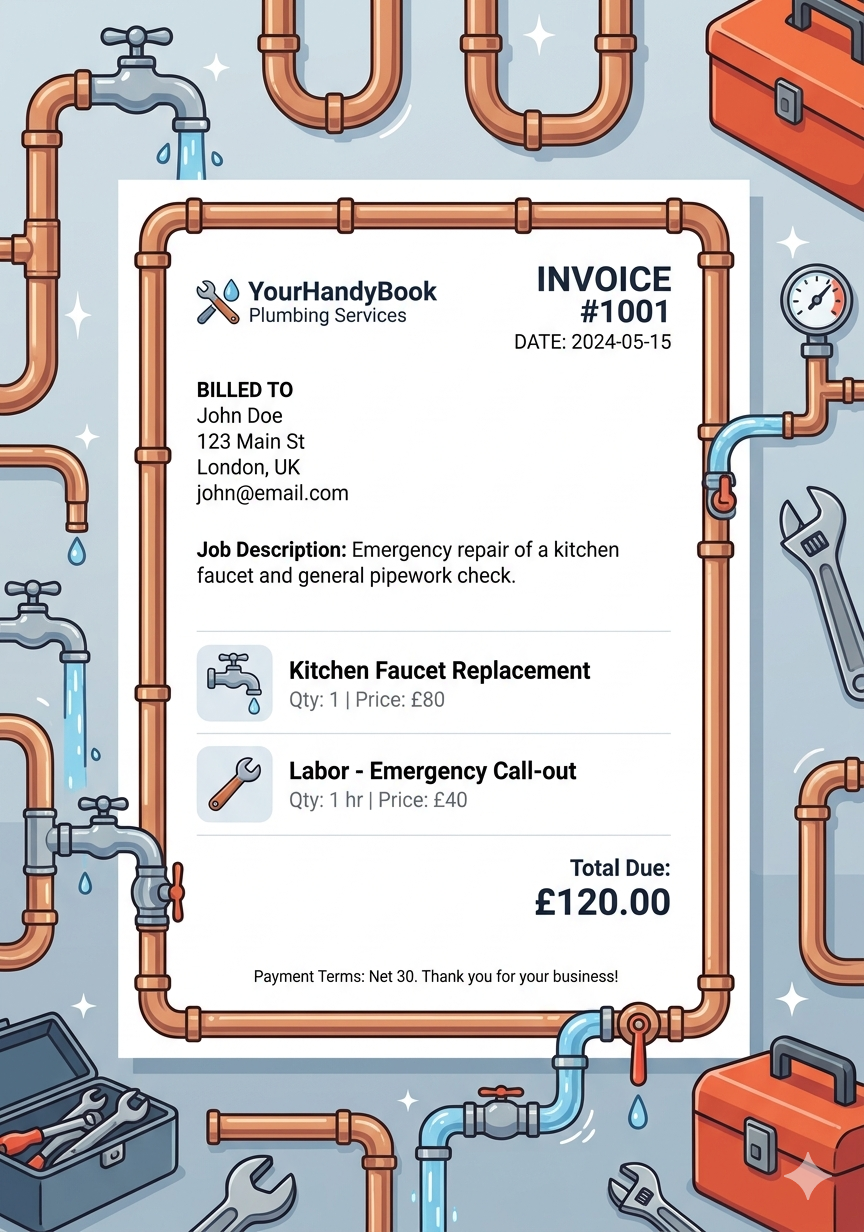 Plumbing invoice template — coming soon